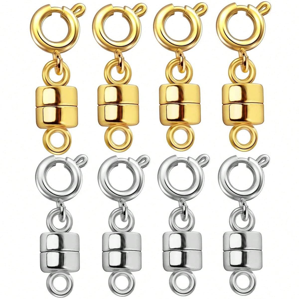 Fermoirs De Collier Magnétique En Acier Inoxydable À Brin Unique Et Fermoirs Convertibles De Bracelet Plaqués Or/argent, Utilisés Pour Prolonger